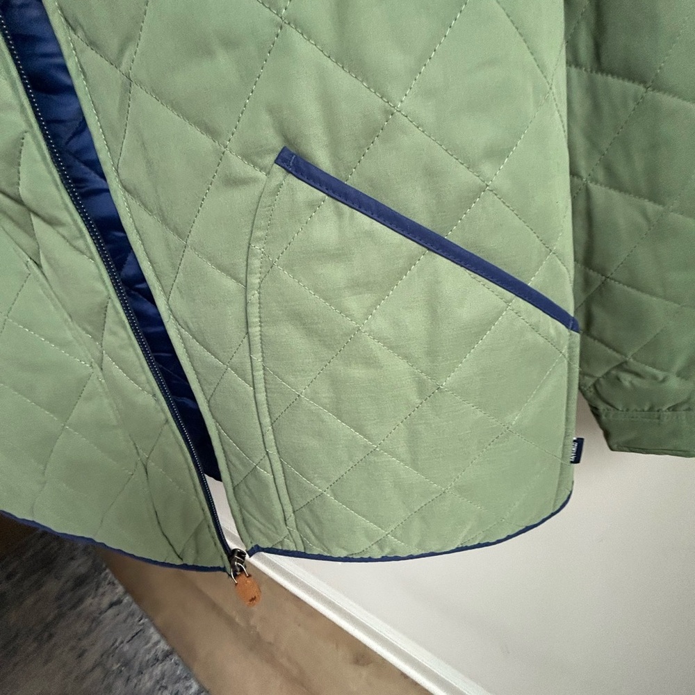 Olive/navy quilted jacket - Picture 6 of 9